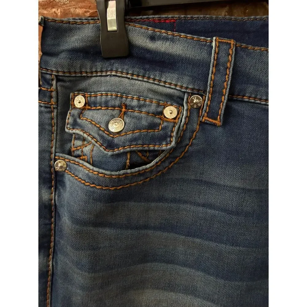 True Religion Ricky Big T Flap Pocket Jeans Size 33 NEW Desert Sand Clean